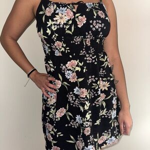SO Black Floral Mini Dress